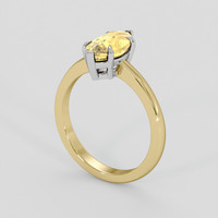 2.01 Ct. Orangish Yellow Sapphire Ring, 14K White & Yellow 2