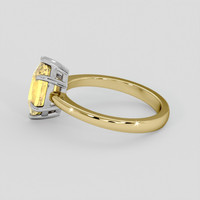 2.01 Ct. Orangish Yellow Sapphire Ring, 14K White & Yellow 4