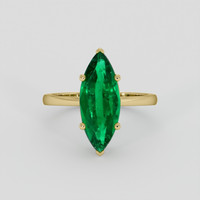 3.07 Ct. Emerald Ring, 18K Yellow Gold 1