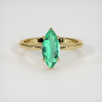 1.00 Ct. Emerald Ring, 18K Yellow Gold 1