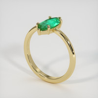 1.00 Ct. Emerald Ring, 18K Yellow Gold 2