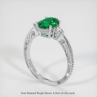 1.21 Ct. Emerald Ring, Platinum 950 2