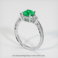 1.08 Ct. Emerald Ring, Platinum 950 2