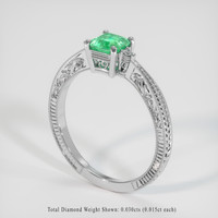 0.59 Ct. Emerald Ring, Platinum 950 2