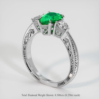 1.00 Ct. Emerald Ring, Platinum 950 2