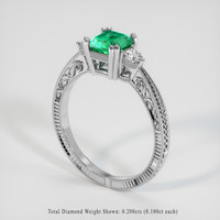 0.85 Ct. Emerald Ring, Platinum 950 2