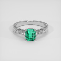 1.00 Ct. Emerald Ring, Platinum 950 1