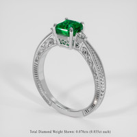 0.98 Ct. Emerald Ring, Platinum 950 2