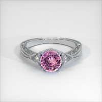 2.15 Ct. Pink Sapphire Ring, Platinum 950 1
