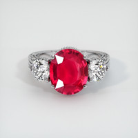 4.22 Ct. Ruby Ring, Platinum 950 1