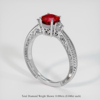 0.99 Ct. Ruby Ring, Platinum 950 2