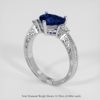 1.95 Ct. Blue Sapphire Ring, Platinum 950 2
