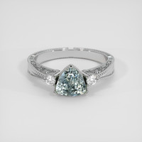 1.22 Ct. Bluish Grey Sapphire Ring, Platinum 950 1
