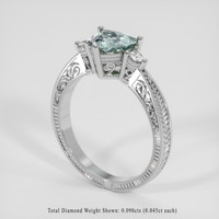 1.22 Ct. Bluish Grey Sapphire Ring, Platinum 950 2