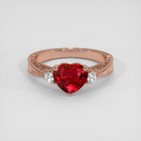 1.51 Ct. Ruby Ring, 14K Rose Gold 1