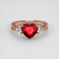2.04 Ct. Ruby Ring, 14K Rose Gold 1