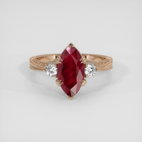 2.64 Ct. Ruby Ring, 14K Rose Gold 1