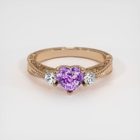 1.06 Ct. Color Change Sapphire Ring, 14K Rose Gold 1