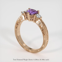 1.06 Ct. Color Change Sapphire Ring, 14K Rose Gold 2