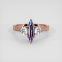 1.00 Ct. Bluish Purple Sapphire Ring, 14K Rose Gold 1
