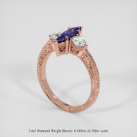1.00 Ct. Bluish Purple Sapphire Ring, 14K Rose Gold 2
