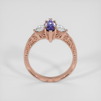 1.00 Ct. Bluish Purple Sapphire Ring, 14K Rose Gold 3
