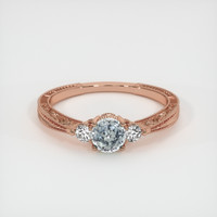 0.63 Ct. Bluish Grey Sapphire Ring, 14K Rose Gold 1