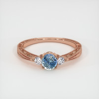 0.60 Ct. Sapphire Ring, 14K Rose Gold 1