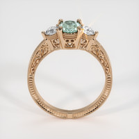 0.75 Ct. Bluish Green Sapphire Ring, 14K Rose Gold 3