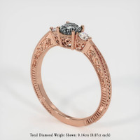 0.62 Ct. Sapphire Ring, 14K Rose Gold 2
