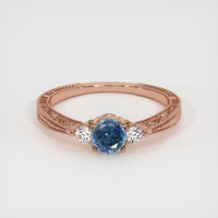 0.65 Ct. Sapphire Ring, 18K Rose Gold 1