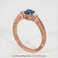 0.65 Ct. Sapphire Ring, 18K Rose Gold 2