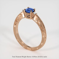 0.69 Ct. Sapphire Ring, 18K Rose Gold 2