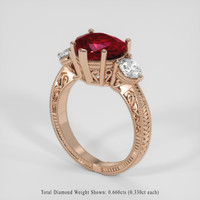 3.35 Ct. Red Spinel Ring, 18K Rose Gold 2