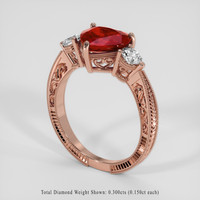 2.04 Ct. Ruby Ring, 18K Rose Gold 2