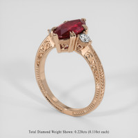 2.64 Ct. Ruby Ring, 18K Rose Gold 2