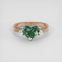 3.50 Ct. Green Sapphire Ring, 18K Rose Gold 1