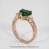 3.50 Ct. Green Sapphire Ring, 18K Rose Gold 2