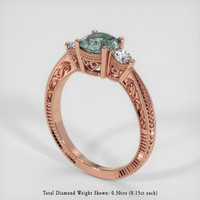 1.20 Ct. Sapphire Ring, 18K Rose Gold 2