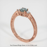 0.63 Ct. Bluish Grey Sapphire Ring, 18K Rose Gold 2