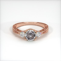 0.88 Ct. Grey Sapphire Ring, 18K Rose Gold 1
