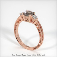 0.88 Ct. Grey Sapphire Ring, 18K Rose Gold 2