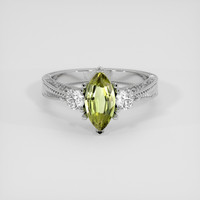 1.03 Ct. Green Tourmaline Ring, Silver 1