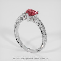 2.06 Ct. Padparadscha Sapphire Ring, Silver 2