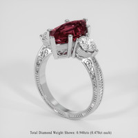 4.00 Ct. Red Rhodolite Garnet Ring, 10K White Gold 2