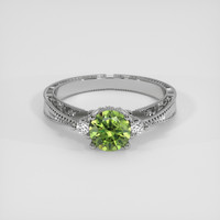0.88 Ct. Green Demantoid Garnet Ring, 10K White Gold 1