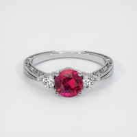 1.06 Ct. Pinkish Red Ruby Ring, 10K White Gold 1