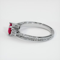 0.75 Ct. Pinkish Red Ruby Ring, 10K White Gold 4