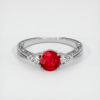 1.20 Ct. Pinkish Red Ruby Ring, 10K White Gold 1