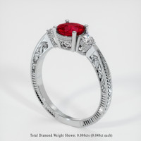 1.39 Ct. Ruby Ring, 10K White Gold 2